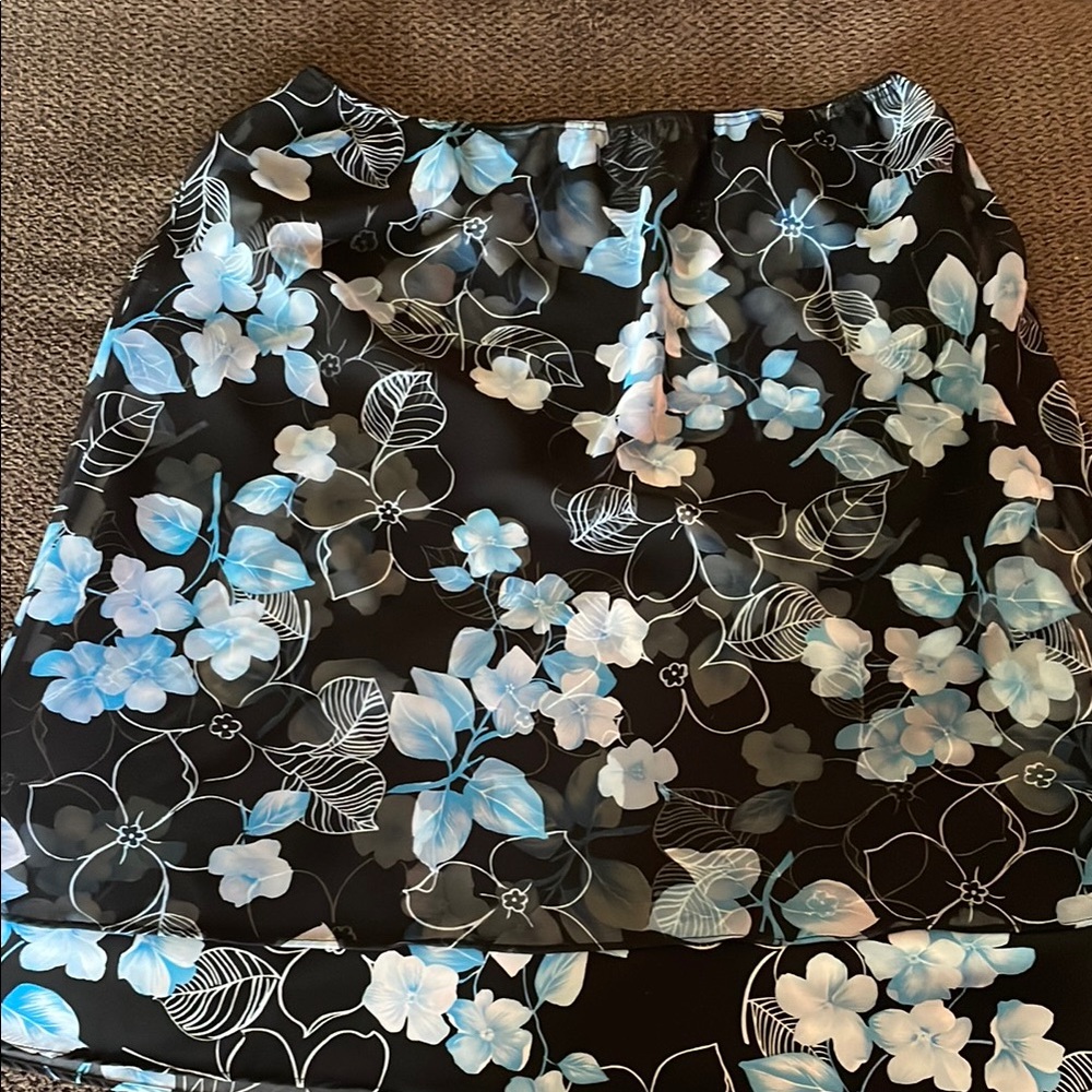 Floral Black and Blue Women's Skirt